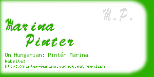 marina pinter business card