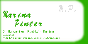 marina pinter business card